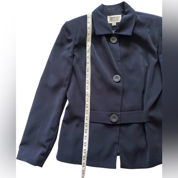 Morgan Miller Women’s Navy Blue 2 Piece Career Blazer and Skirt Set - Picture 11 of 12